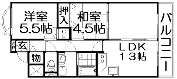 カルチェ清水谷の物件間取画像